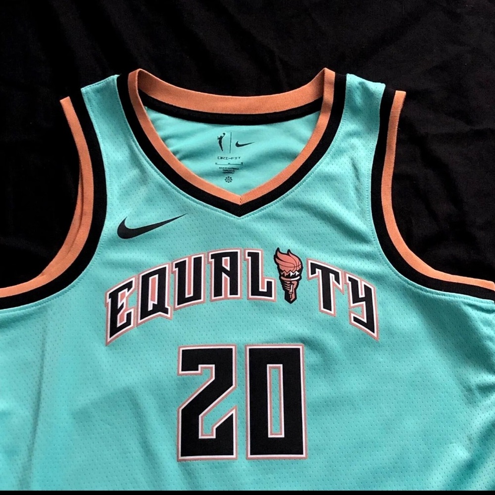 Nike WNBA Equality Edition Jersey NY Liberty Teal Blue Sabrina Ionescu XS Small - Picture 2 of 8